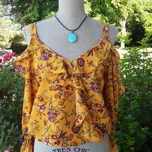 MoaMoa Off Shoulder floral top
